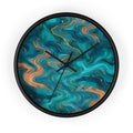 Turquoise & Copper Marble Wall Clock