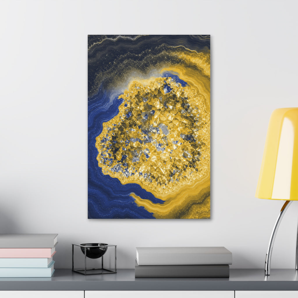 Geode Core - Mustard Navy Glossy Canvas