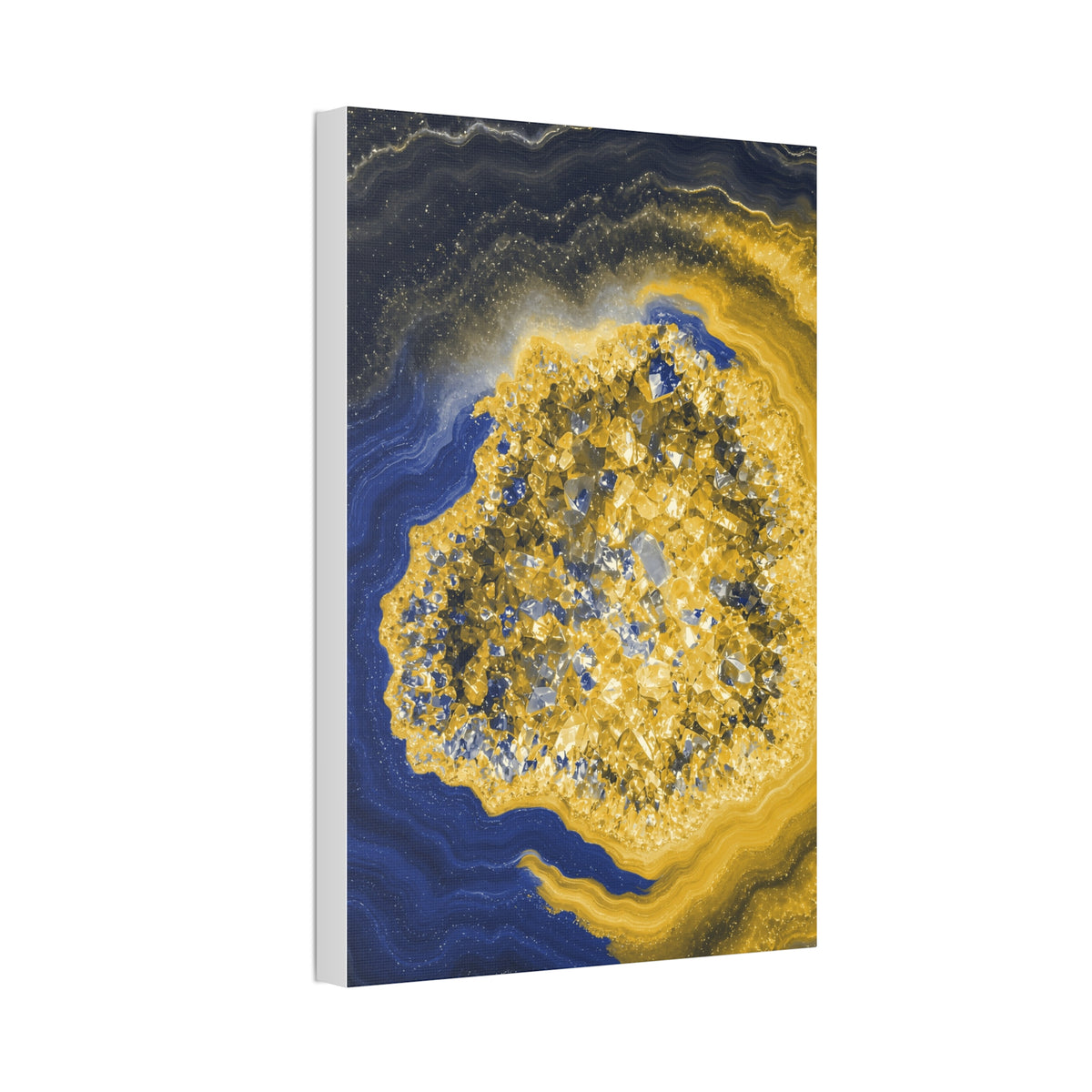 Geode Core - Mustard Navy Glossy Canvas