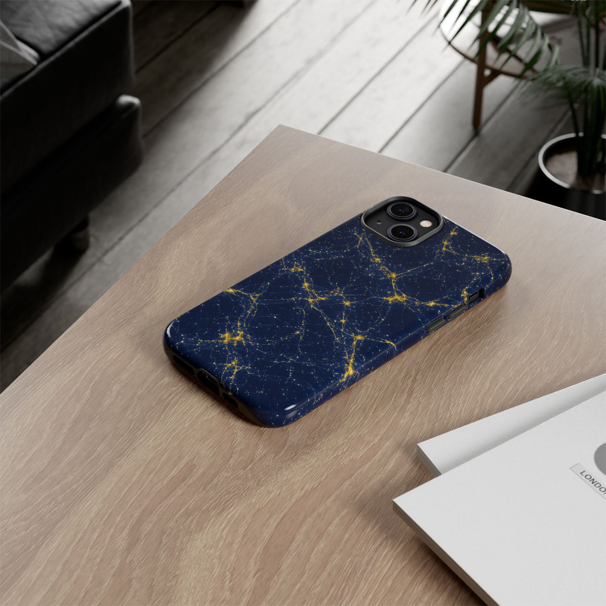 Neon Mycelium - Mustard Navy Phone Case