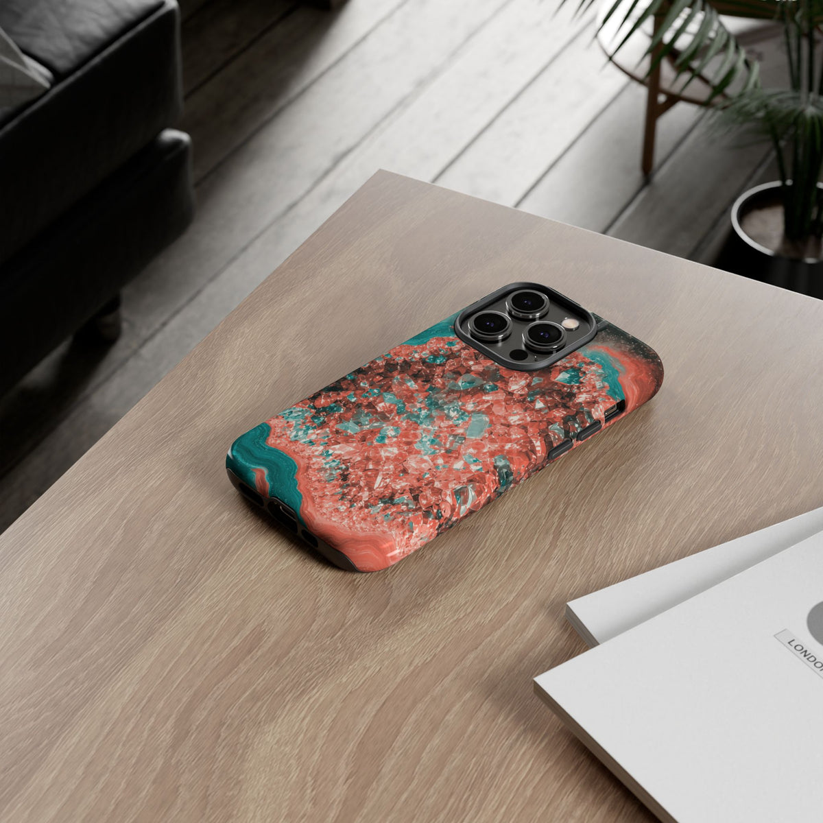 Geode Core - Coral Teal Phone Case