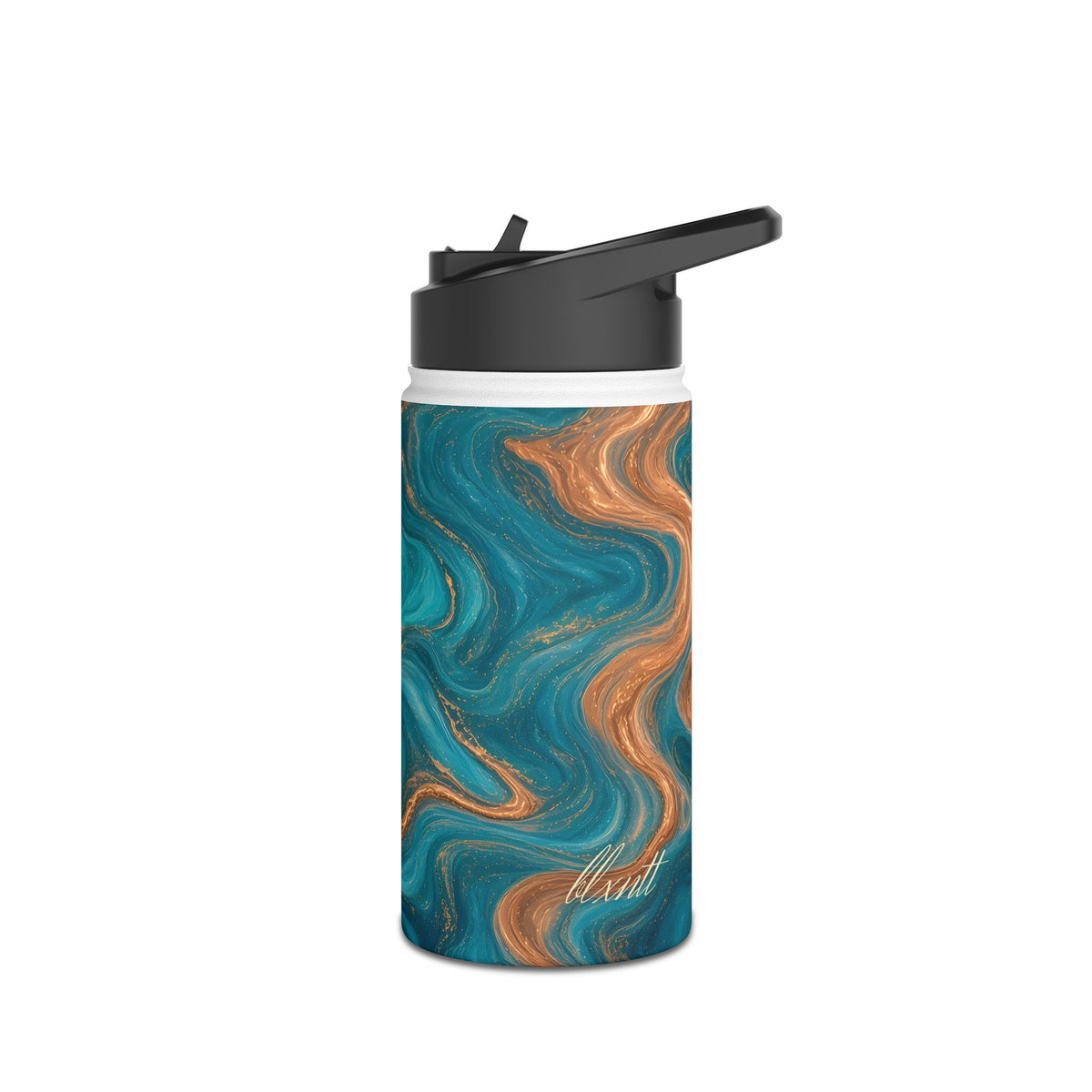 Turquoise & Copper Marble Water Bottle