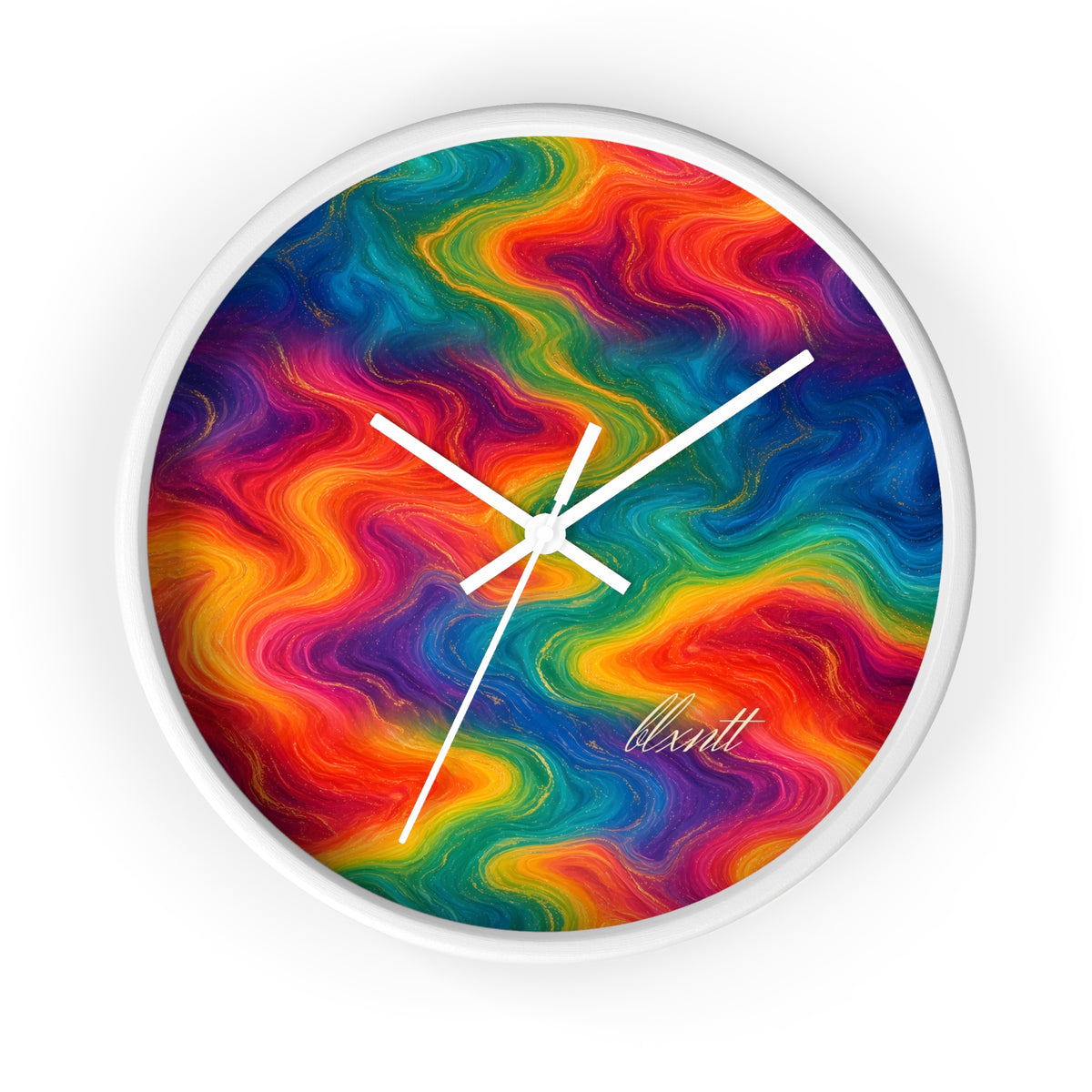 Rainbow Marble Wall Clock