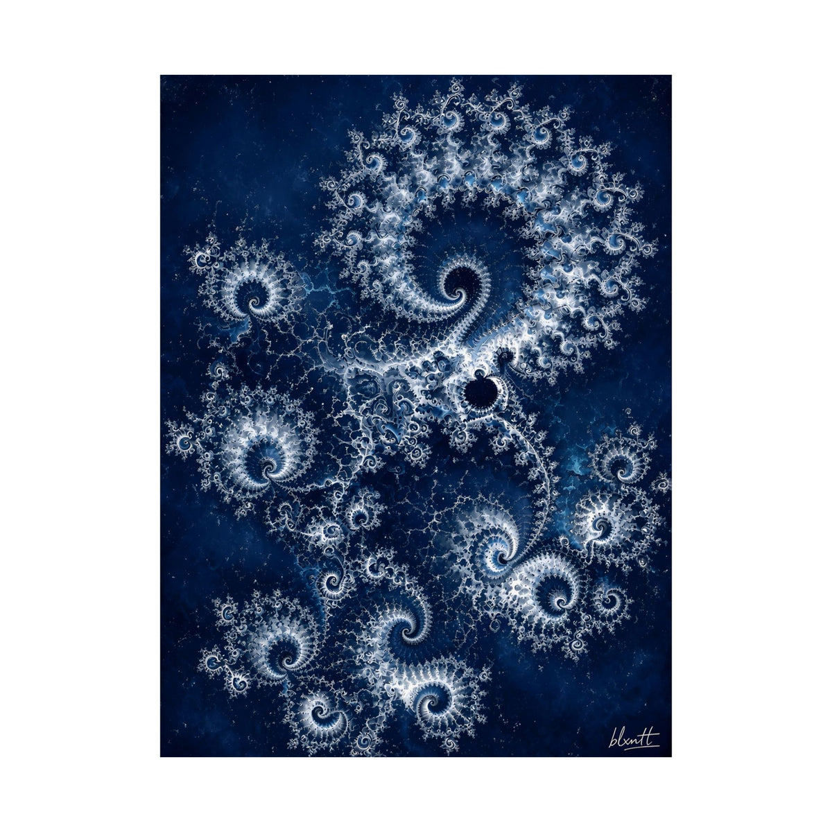 Copper Infinity - Ice Blue & Silver Poster