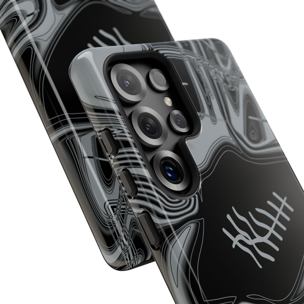 Black & Silver Trippy Football Phone Case