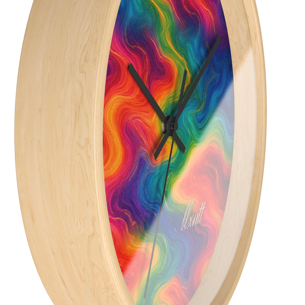 Rainbow Marble Wall Clock