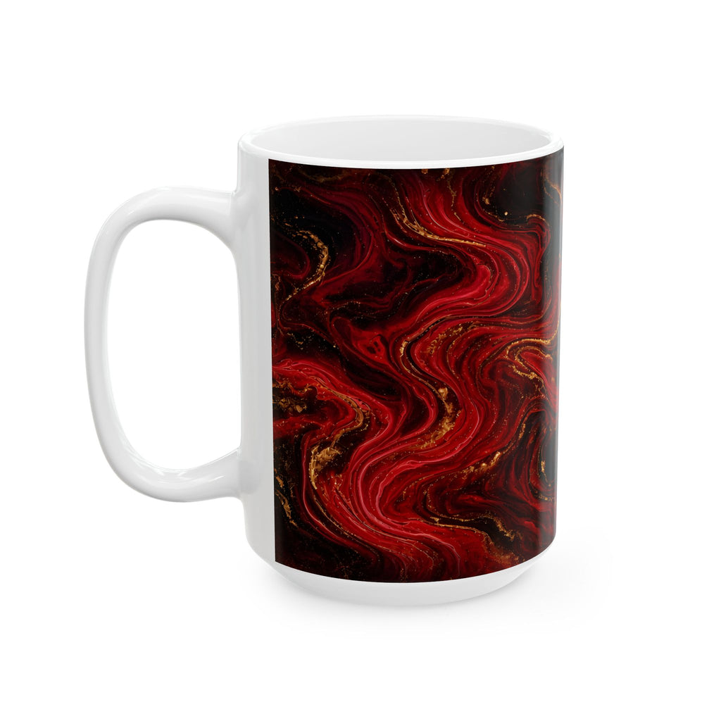 Red & Black Marble Mug