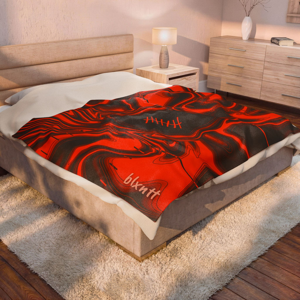 Brown & Orange Trippy Football Blanket