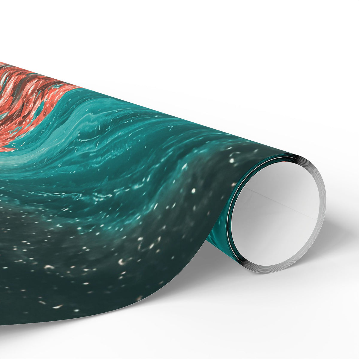 Geode Core - Coral Teal Wrapping Paper