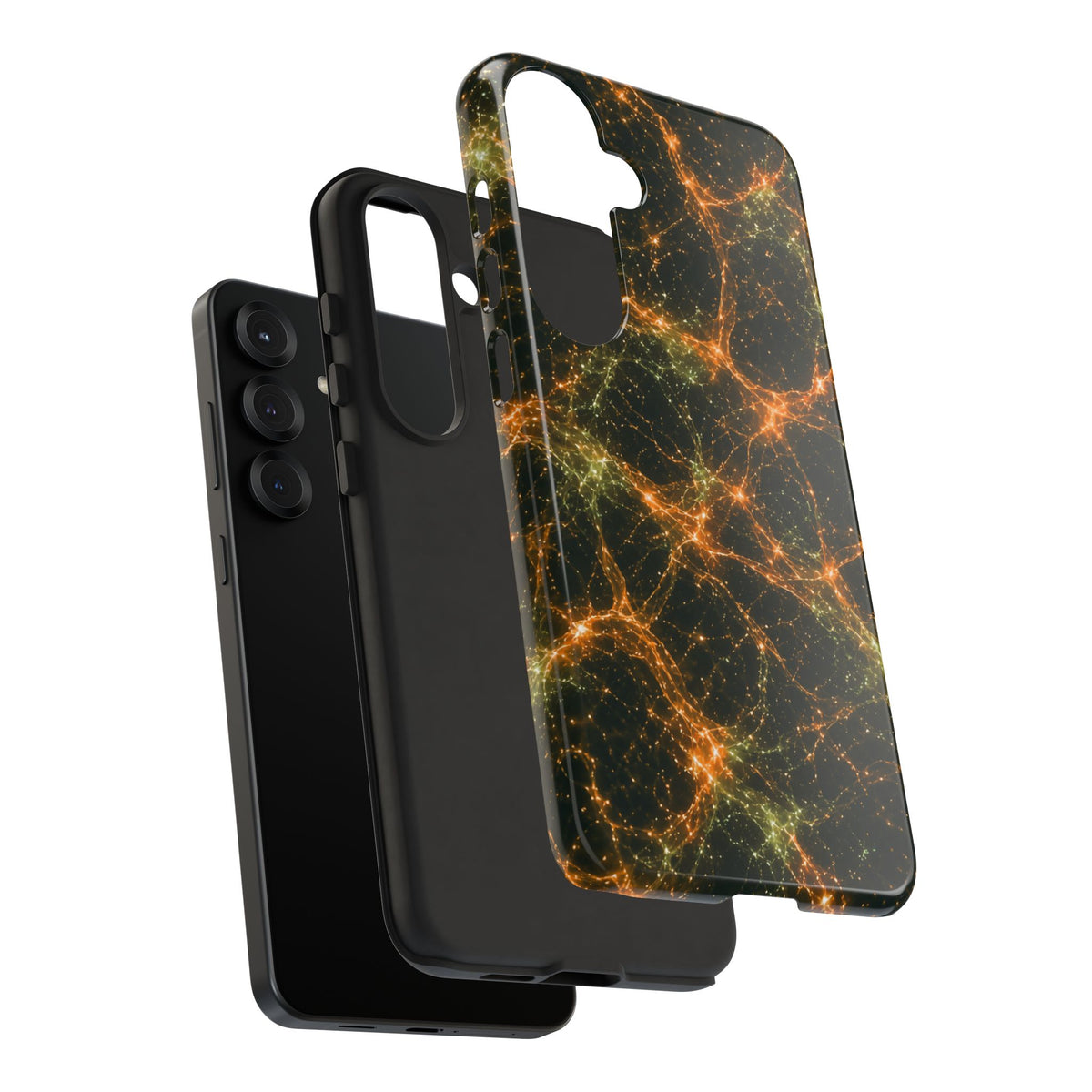 Neon Mycelium - Electric Tangerine Teal Phone Case