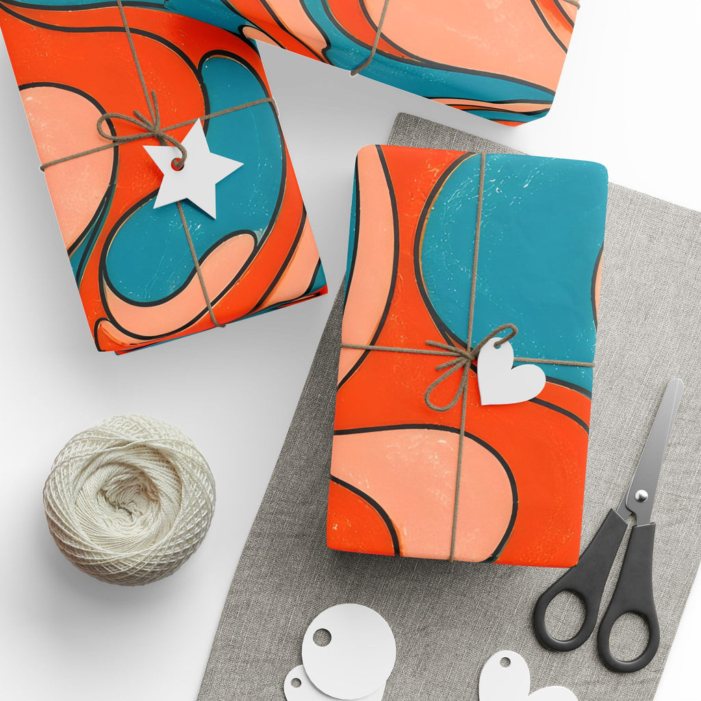Fillmore Flow - Blood Orange & Teal Wrapping Paper