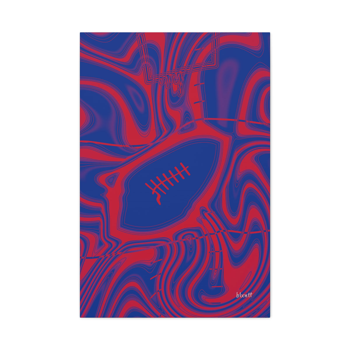 Royal Blue & Red Trippy Football Canvas