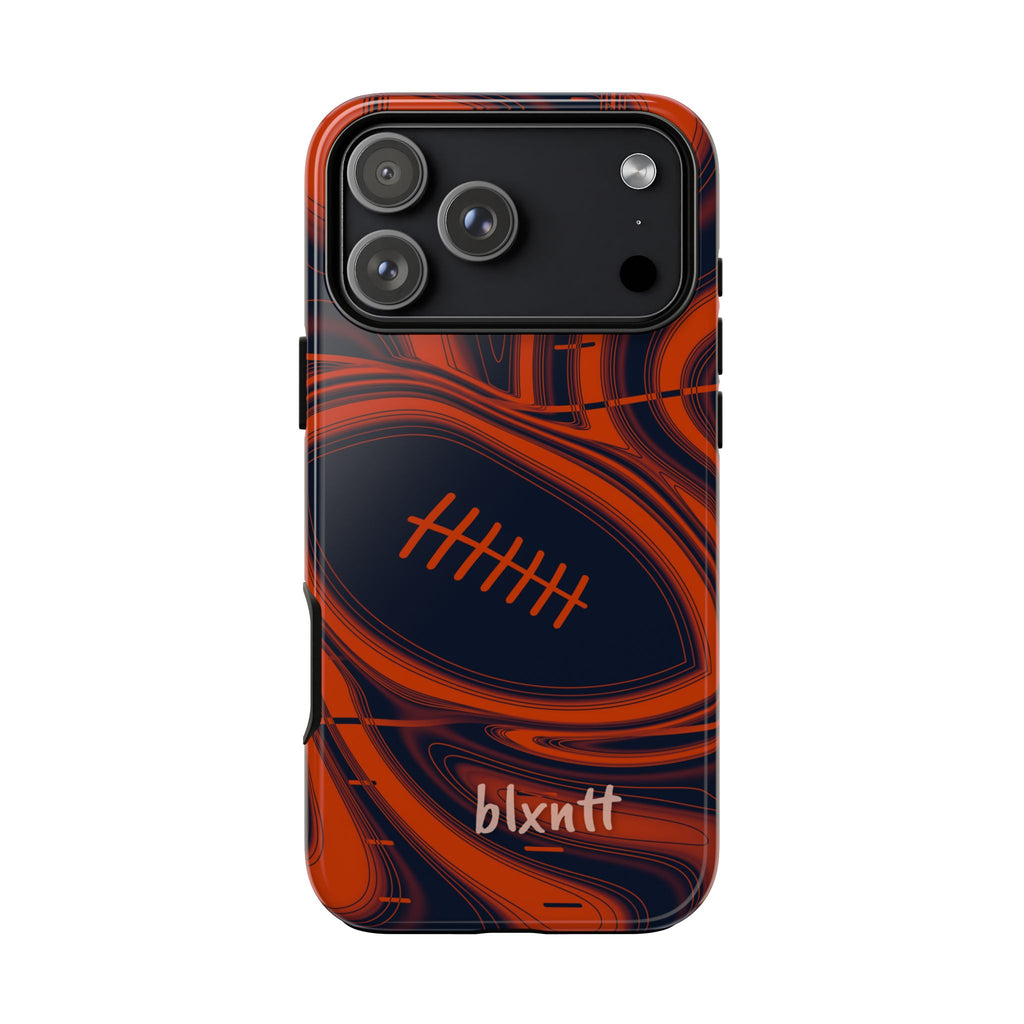 Navy & Orange Trippy Football Phone Case