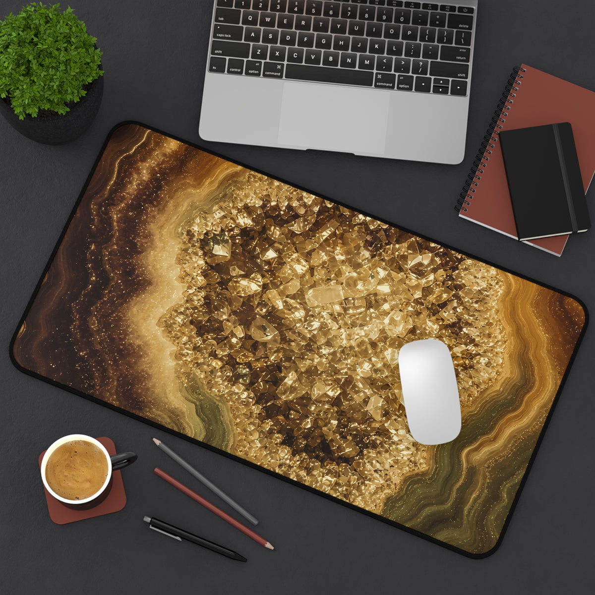 Geode Core - Gold Vein Desk Mat