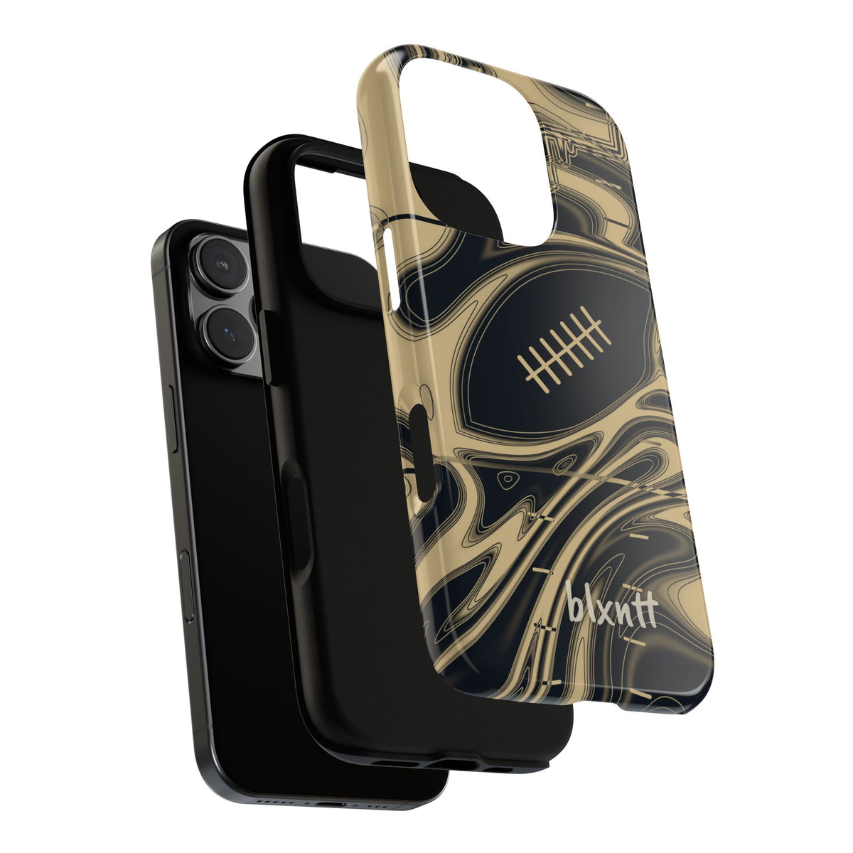 Old Gold & Black Trippy Football Phone Case