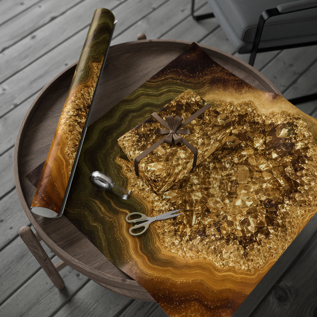 Geode Core - Gold Vein Wrapping Paper
