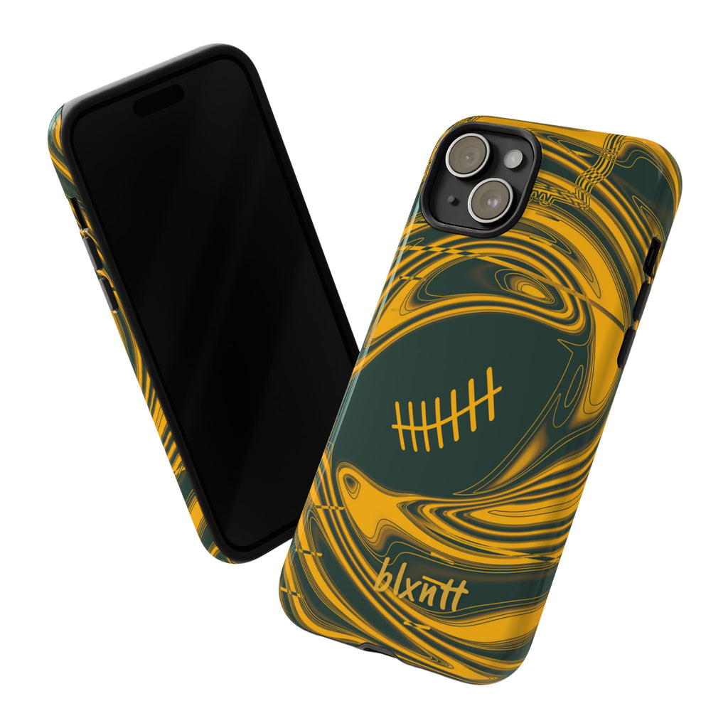 Green & Gold Trippy Football Phone Case