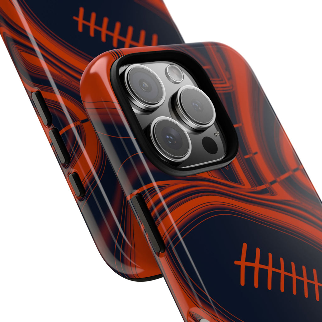 Navy & Orange Trippy Football Phone Case