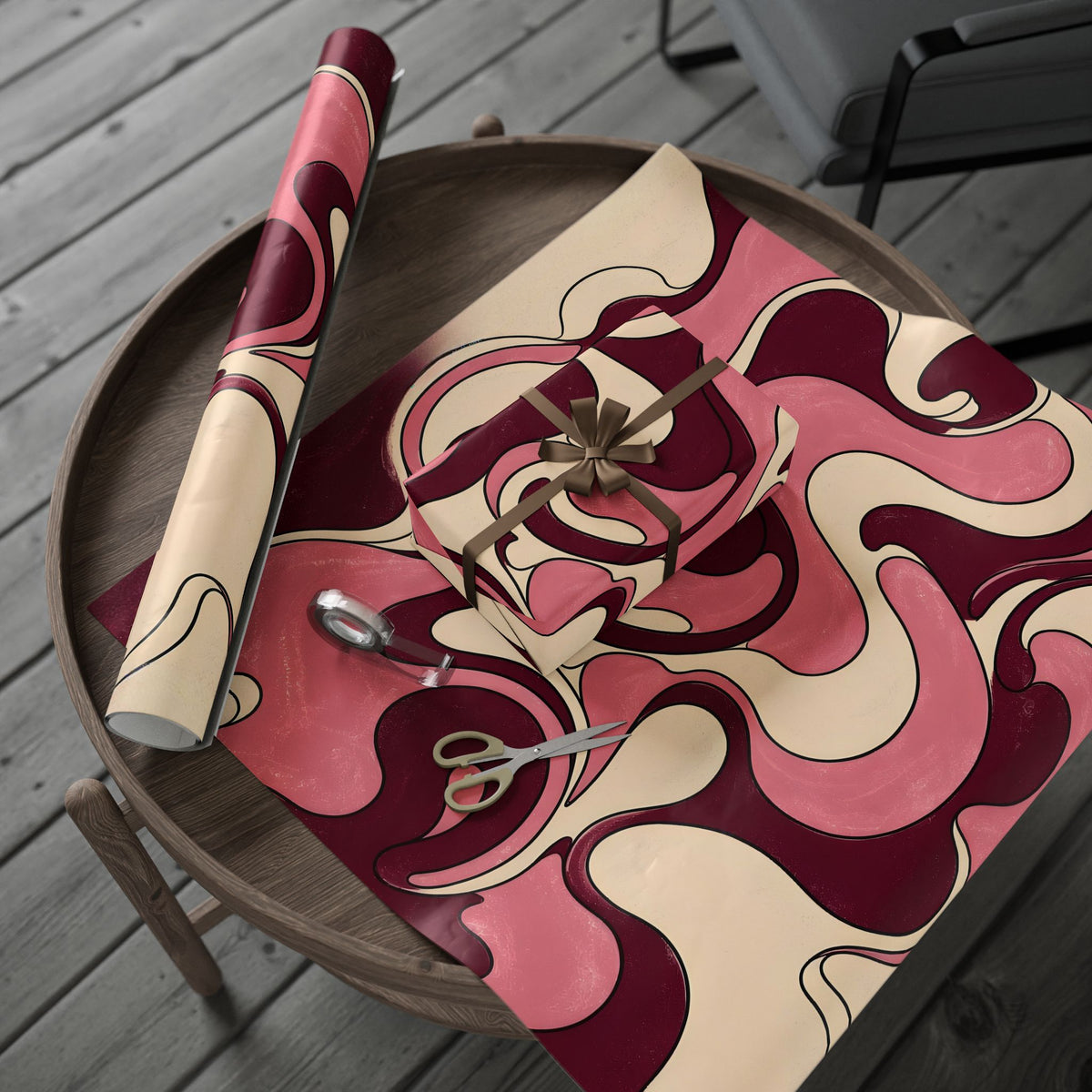 Fillmore Flow - Burgundy & Blush Wrapping Paper