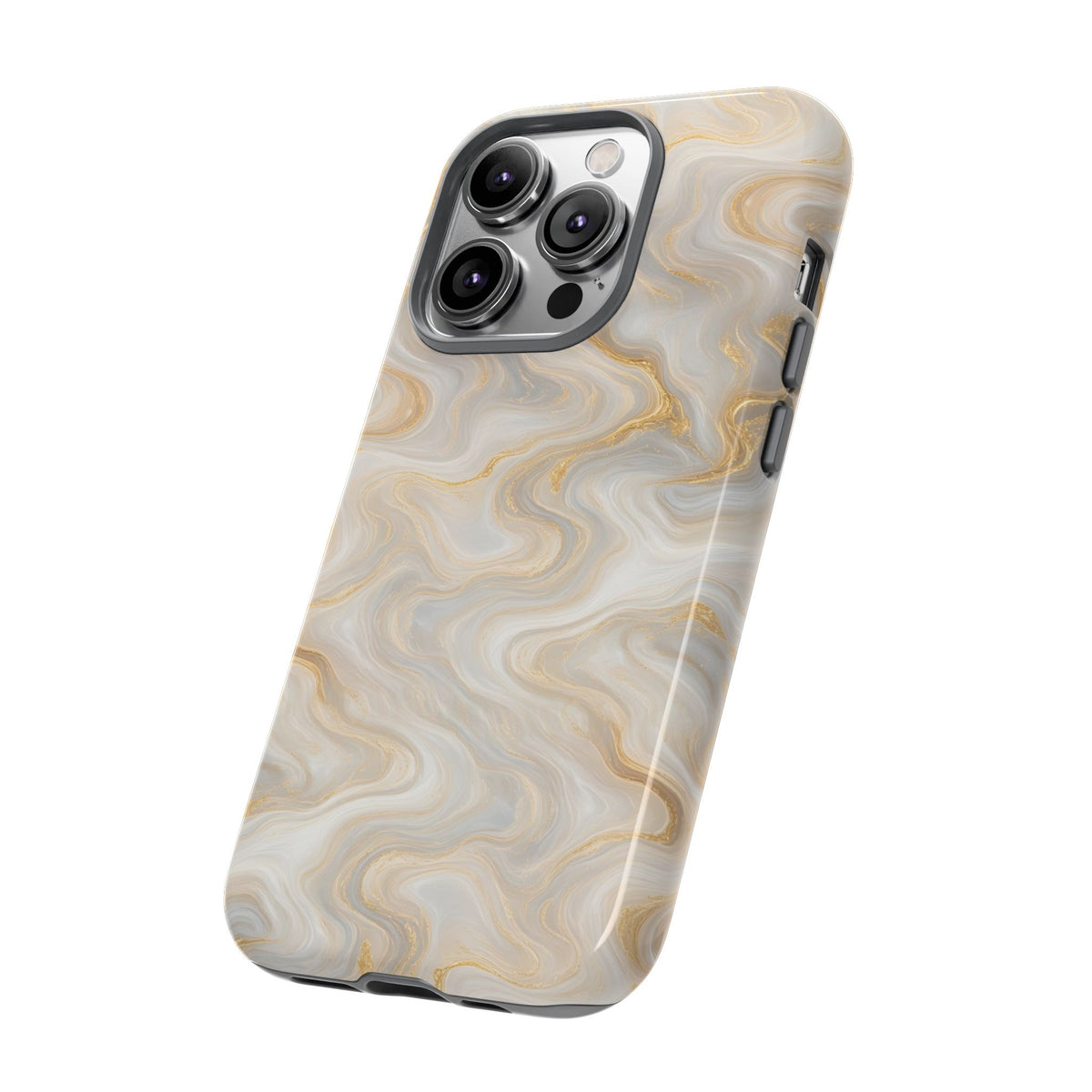 White & Gold Marble Phone Case