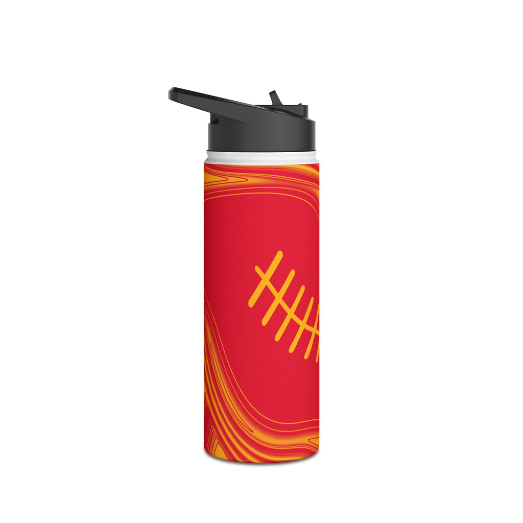 Red & Yellow Trippy Football Water Bottle