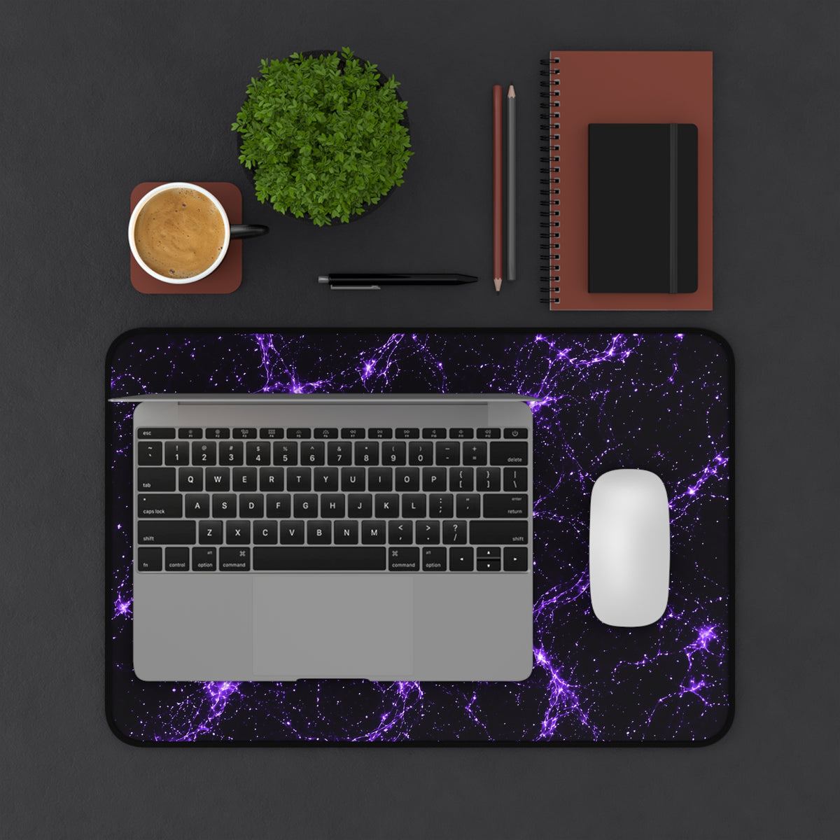 Neon Mycelium - Ultraviolet Desk Mat