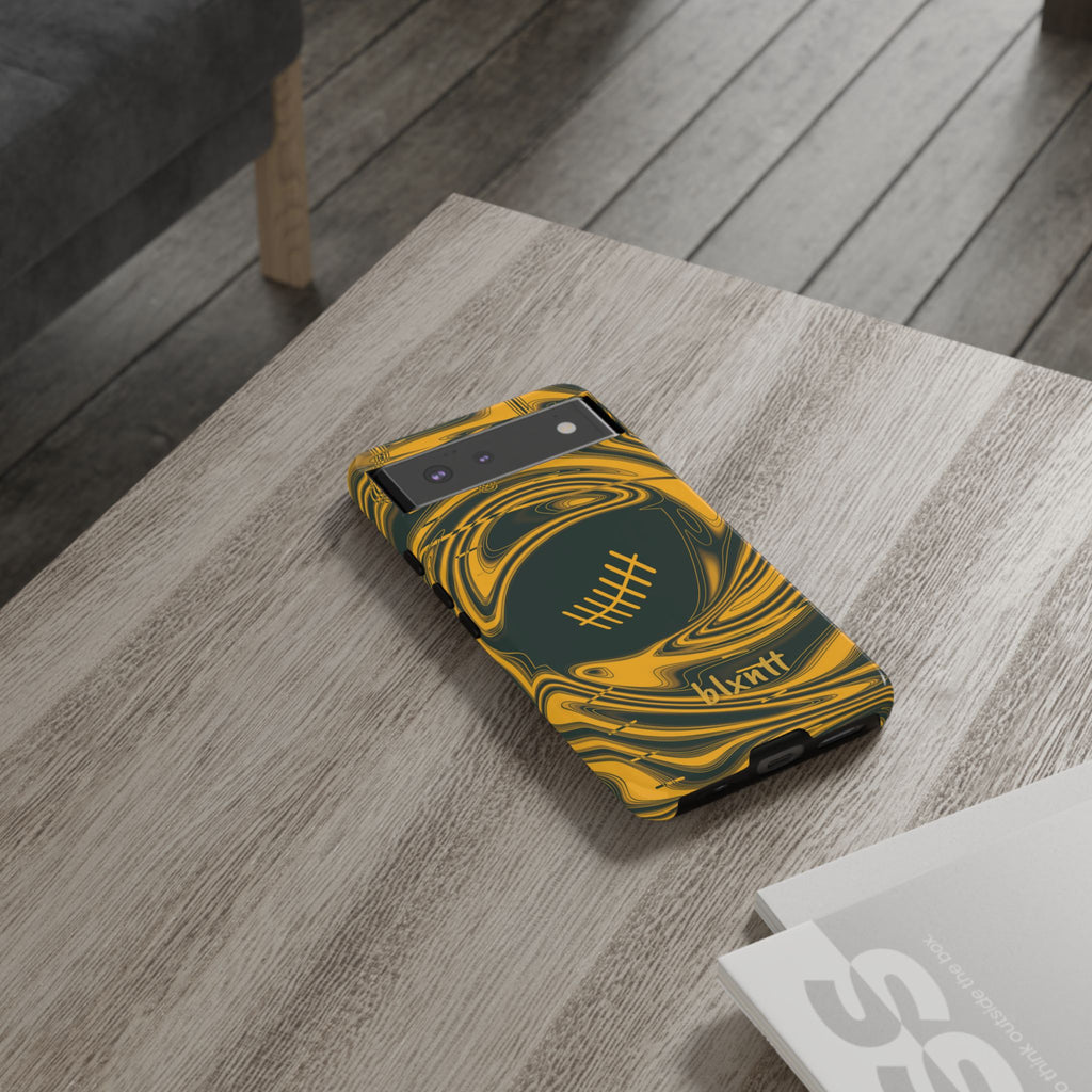 Green & Gold Trippy Football Phone Case