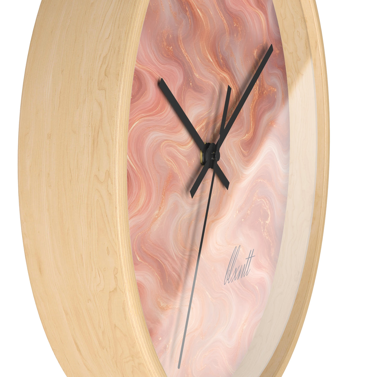 Rose Gold Marble Wall Clock