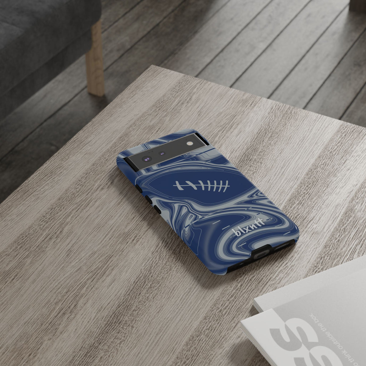 Blue & Gray Trippy Football Phone Case