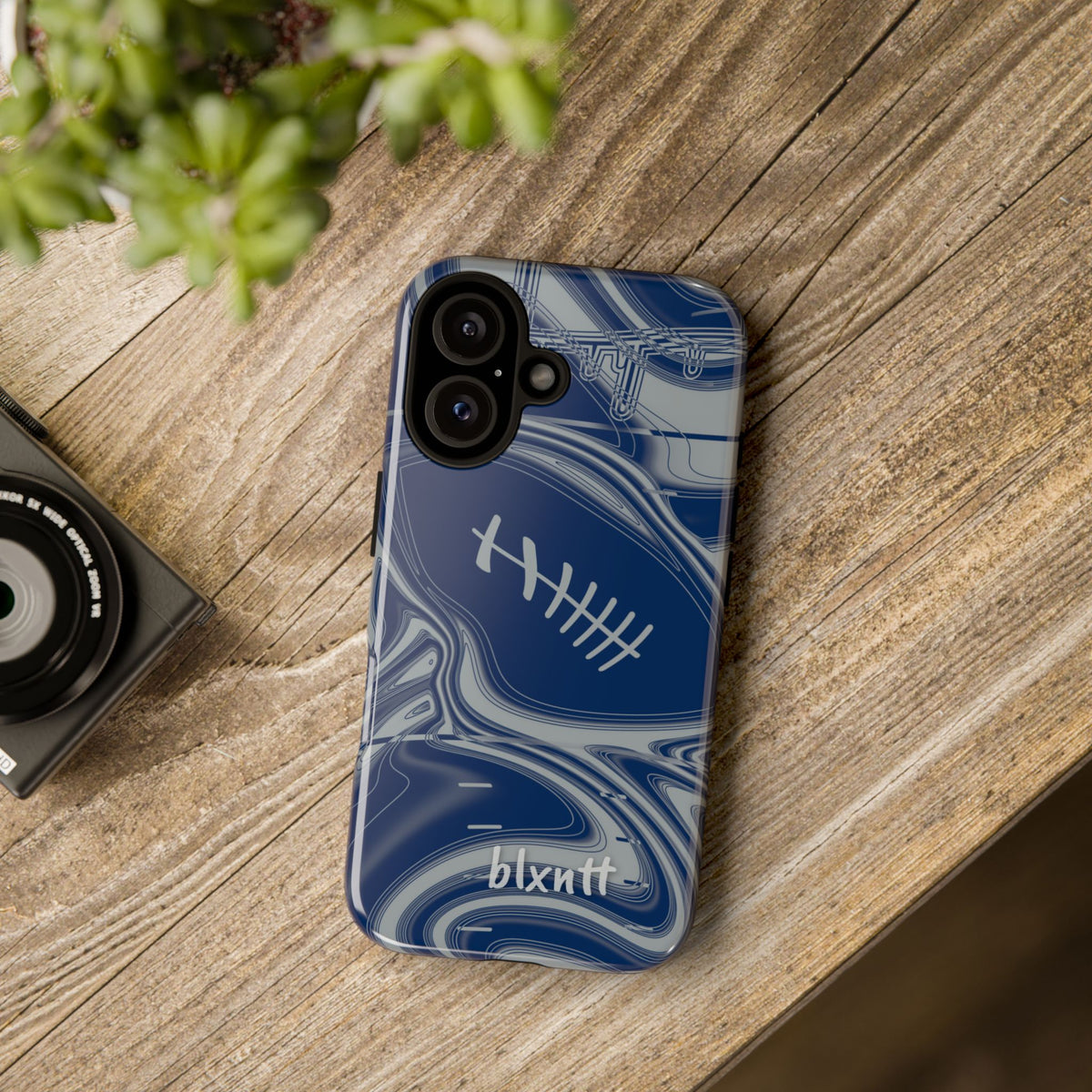 Blue & Gray Trippy Football Phone Case