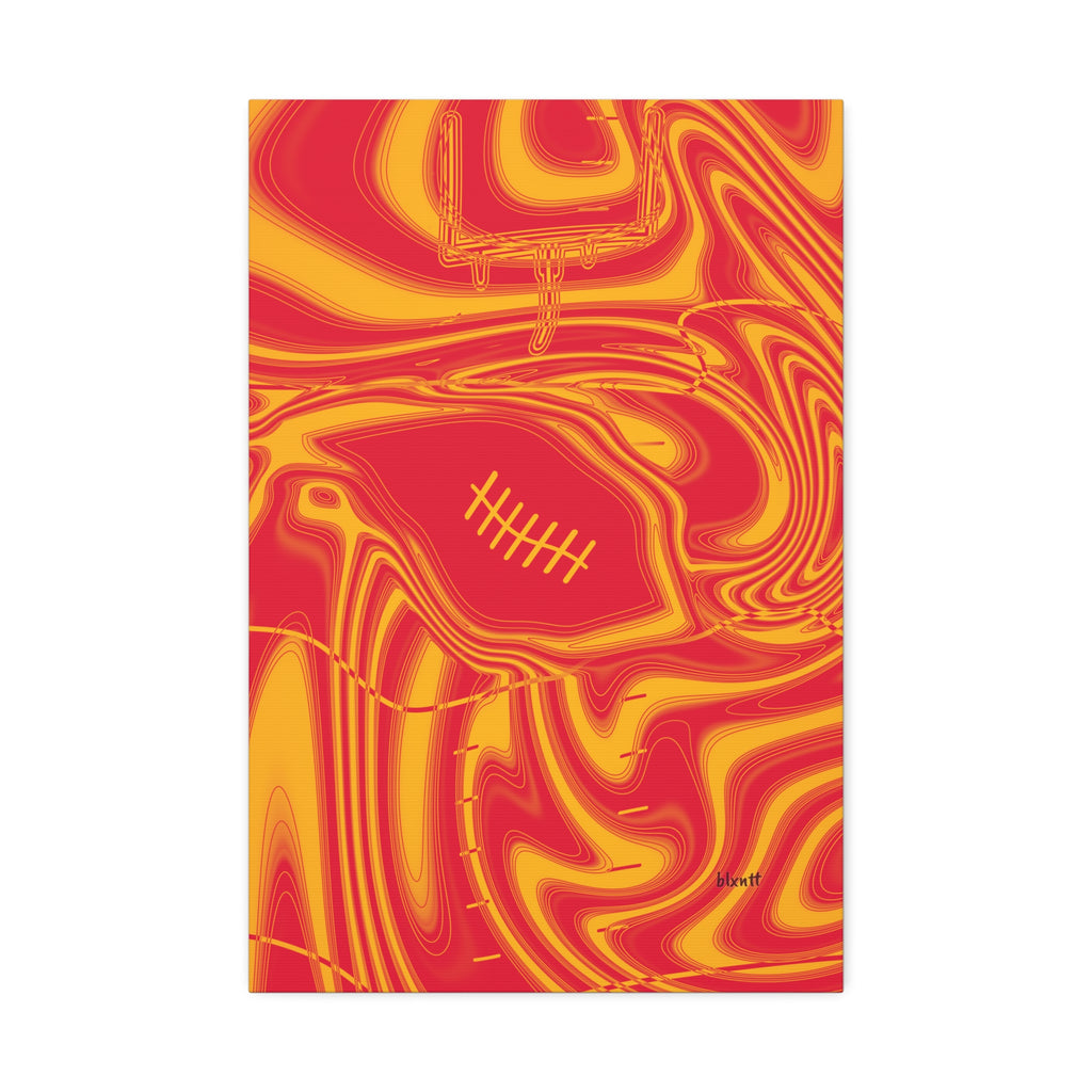 Red & Yellow Trippy Football Glossy Canvas