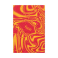 Red & Yellow Trippy Football Glossy Canvas