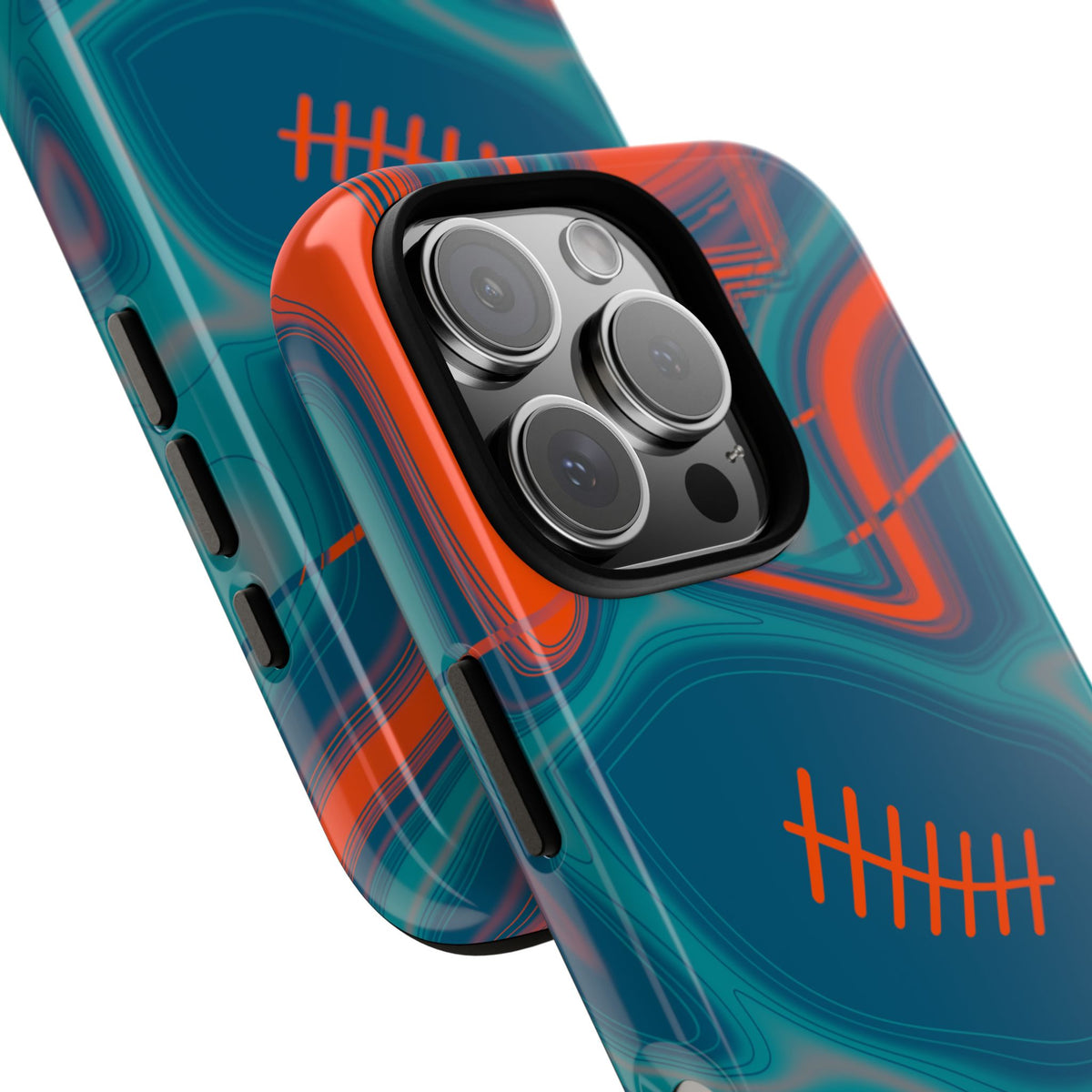 Aqua & Orange Trippy Football Phone Case