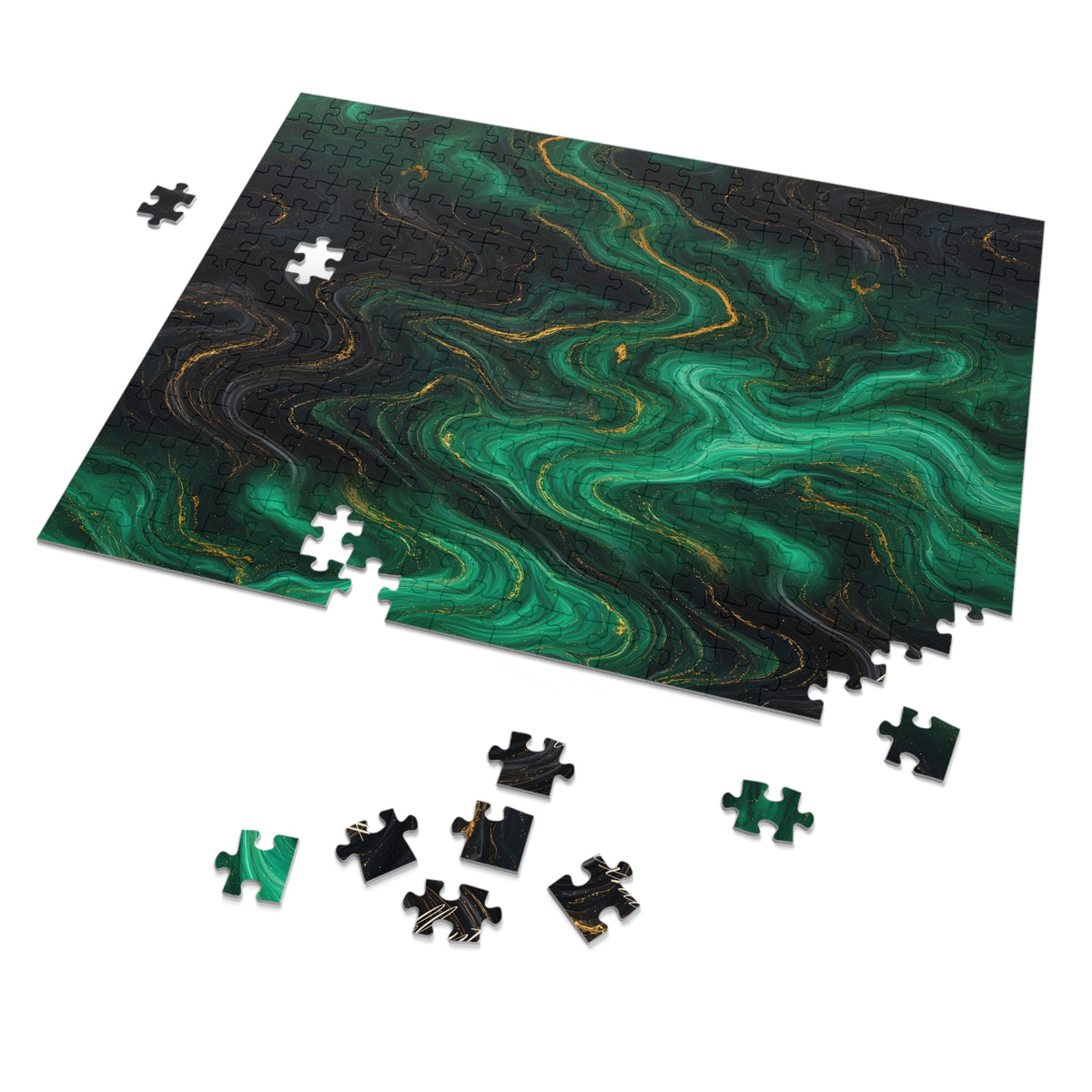 Emerald & Black Marble Puzzle