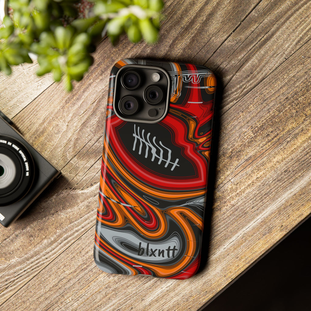 Red, Orange & Pewter Trippy Football Phone Case