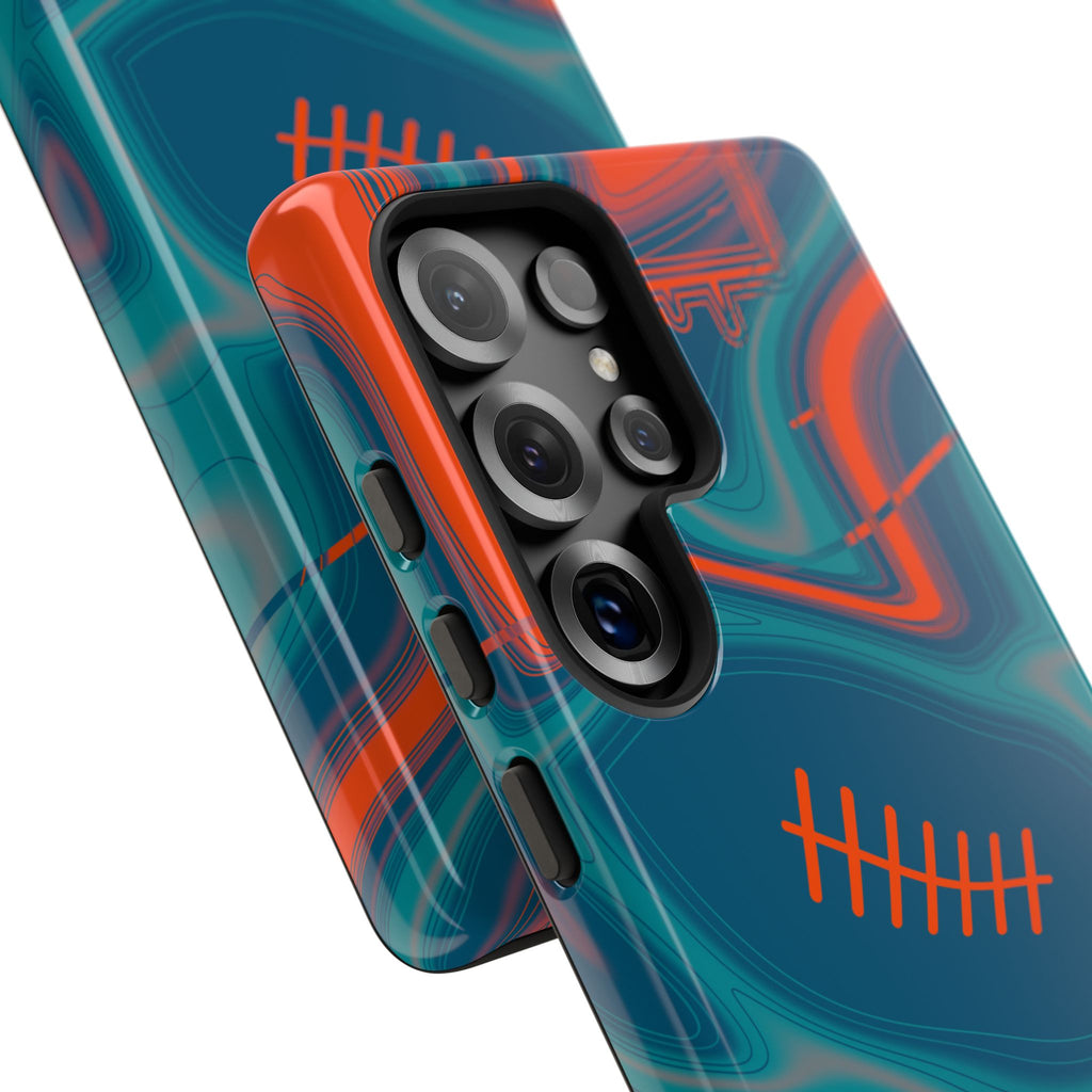 Aqua & Orange Trippy Football Phone Case