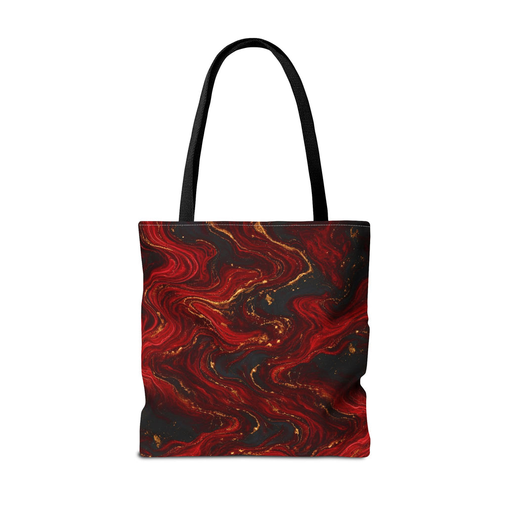 Red & Black Marble Tote Bag