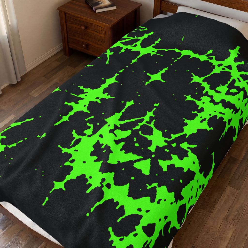 Green Spiderweb Pumpkin Blanket