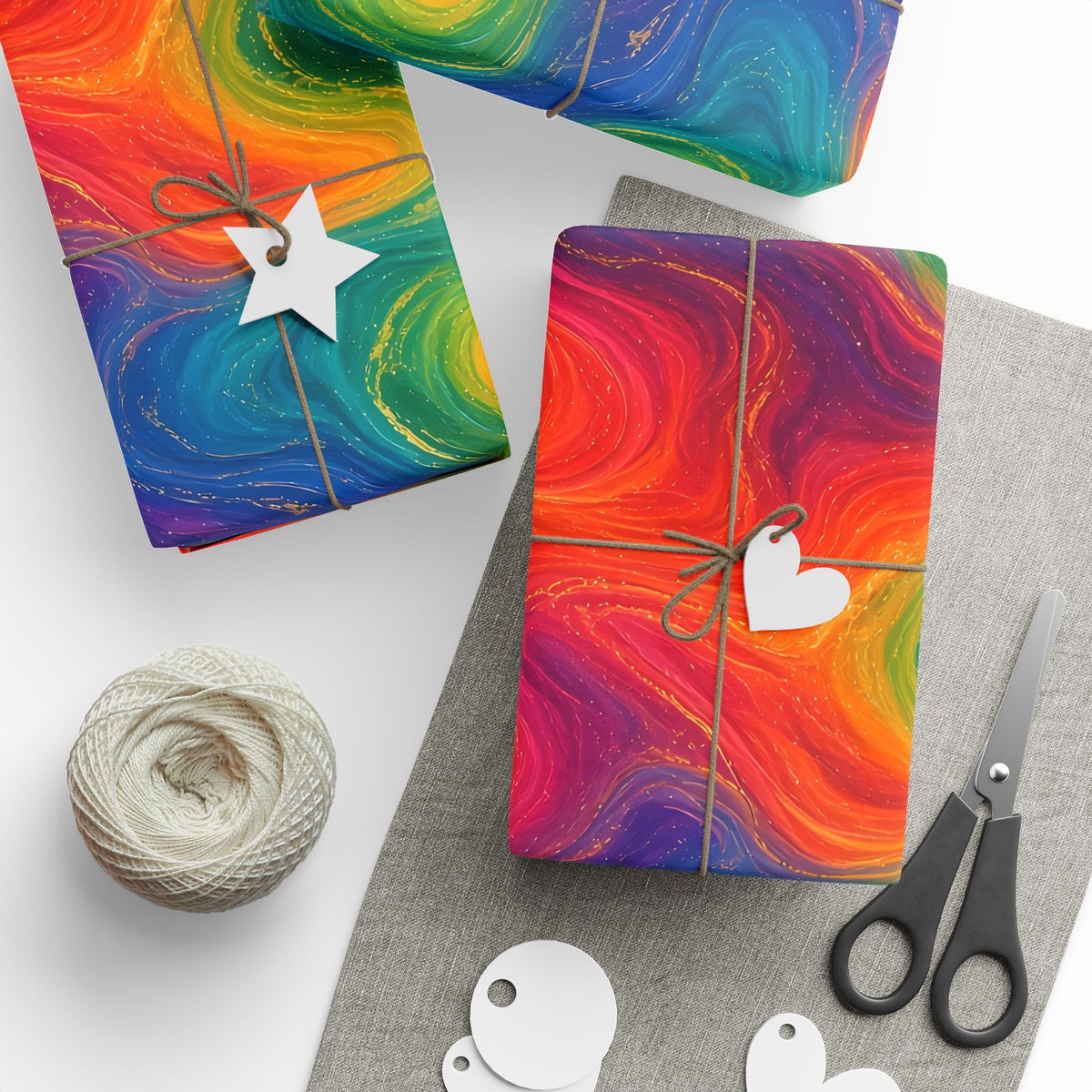 Rainbow Marble Wrapping Paper
