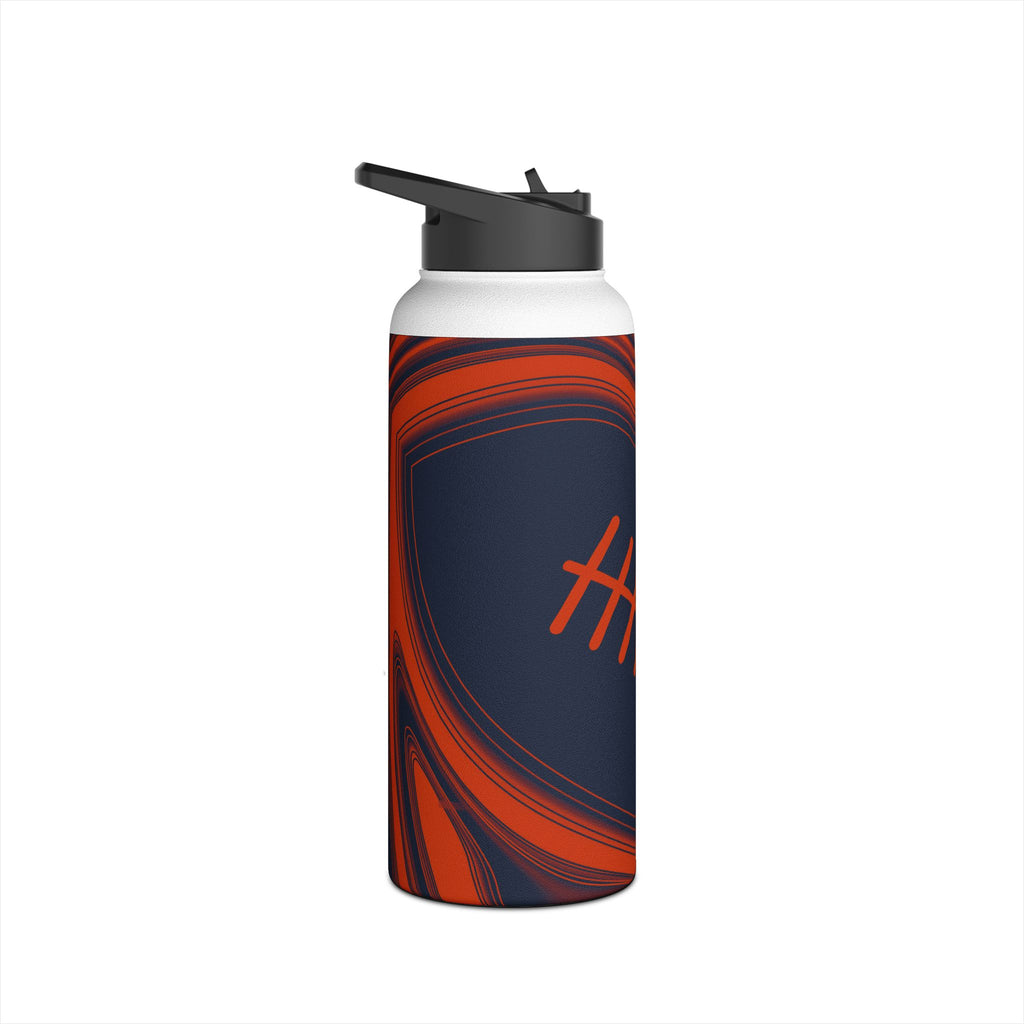Navy & Orange Trippy Football Water Bottle