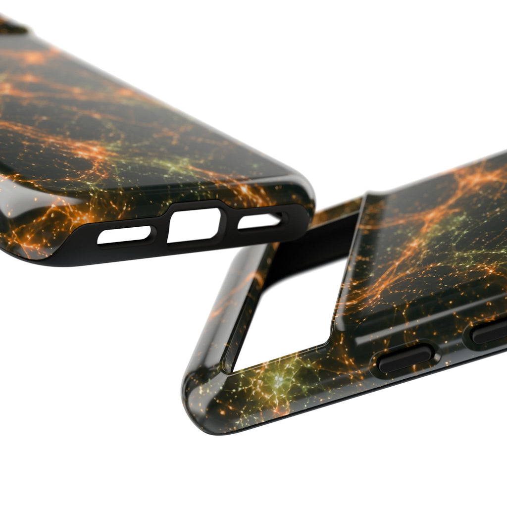Neon Mycelium - Electric Tangerine Teal Phone Case