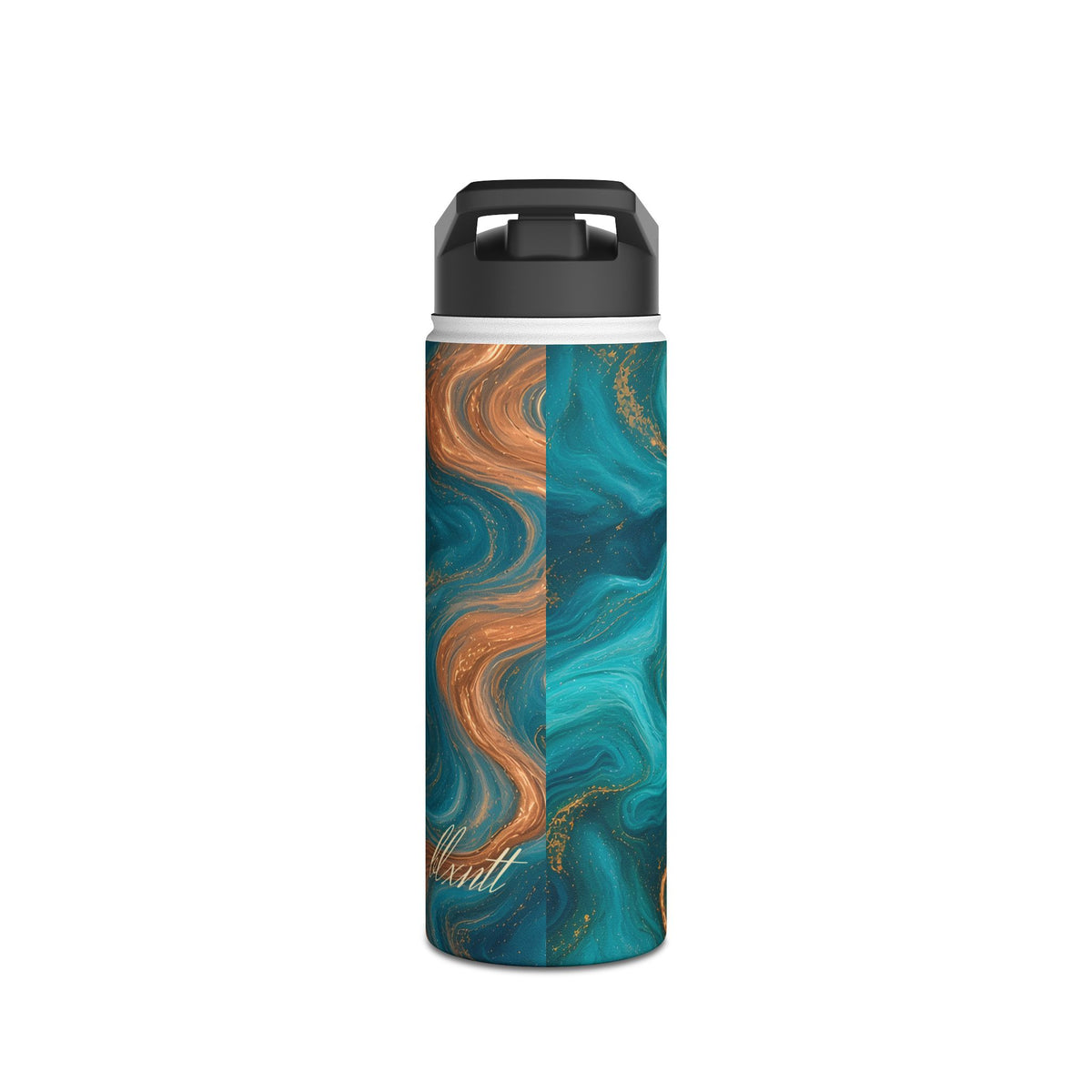 Turquoise & Copper Marble Water Bottle