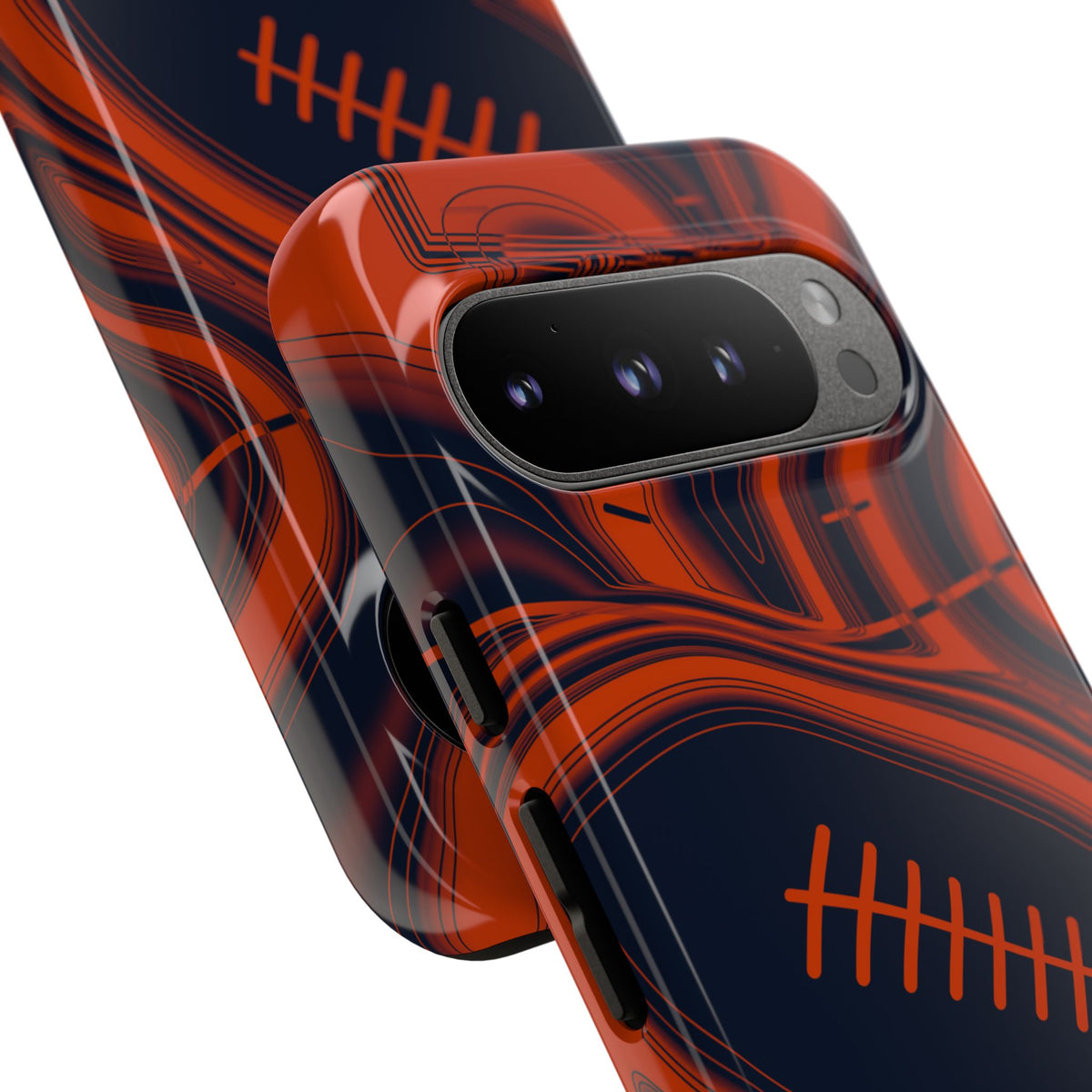 Navy & Orange Trippy Football Phone Case