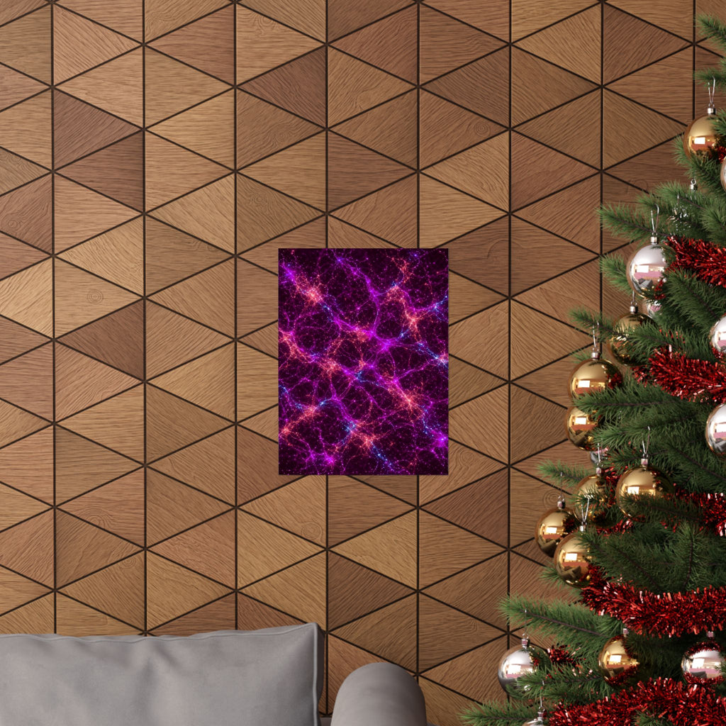 Neon Mycelium - Ember Orchid Poster