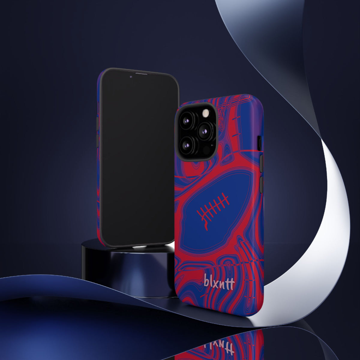 Royal Blue & Red Trippy Football Phone Case