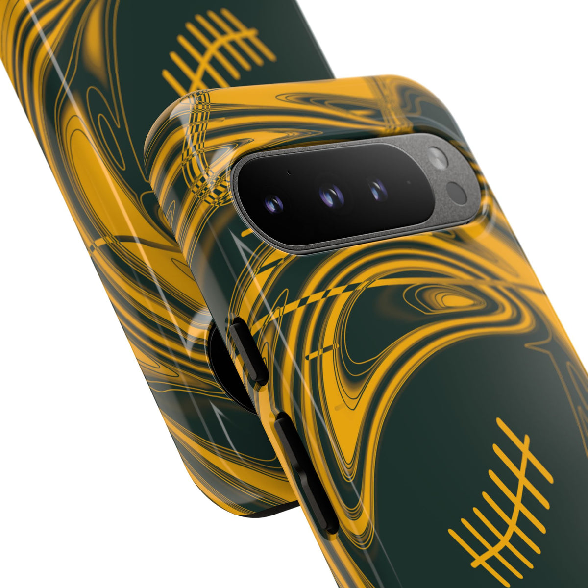 Green & Gold Trippy Football Phone Case