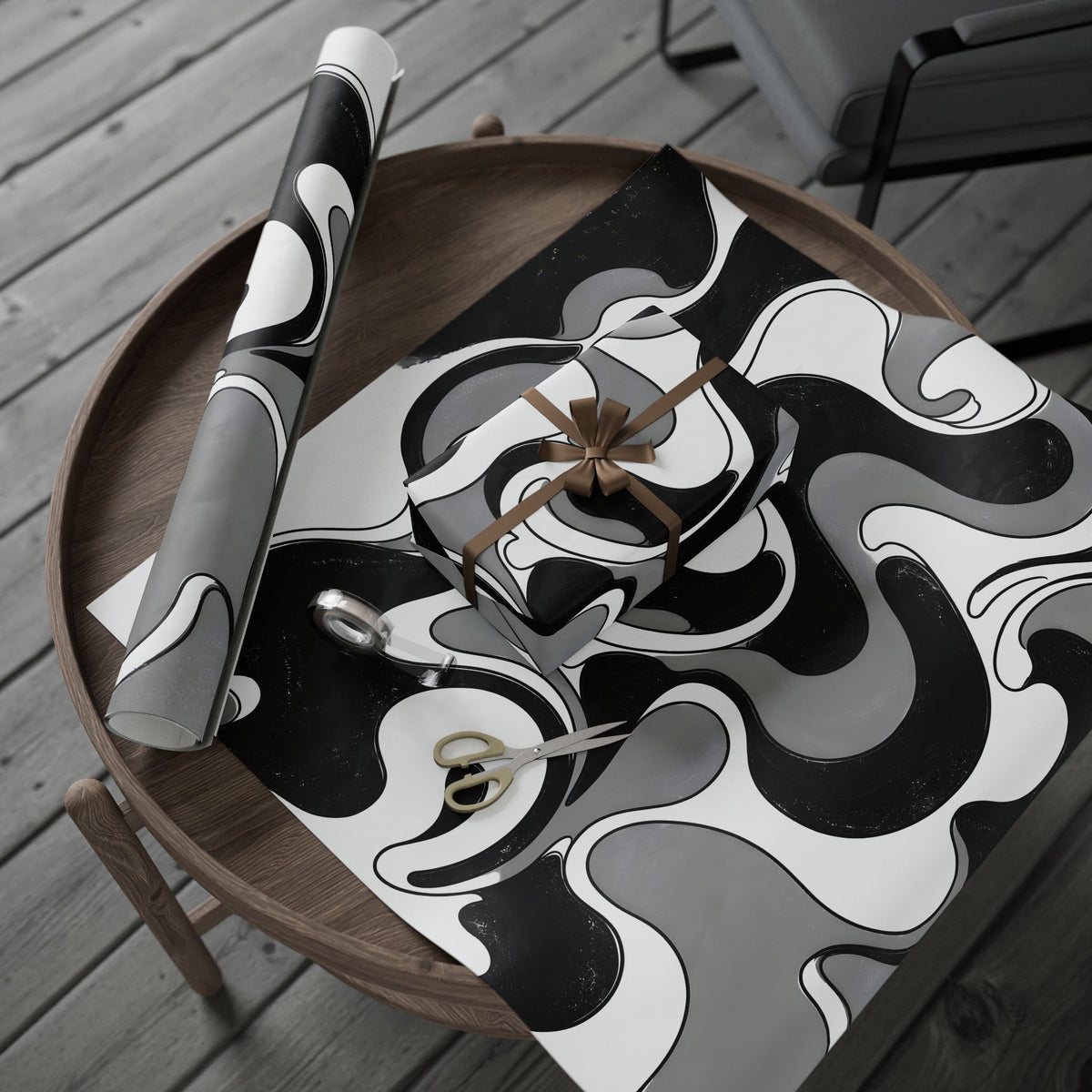 Fillmore Flow - Monochrome Wrapping Paper