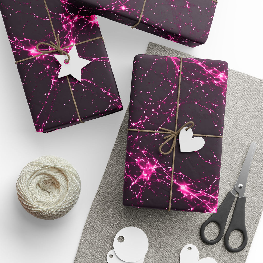 Neon Mycelium - Hot Pink Pulse Wrapping Paper