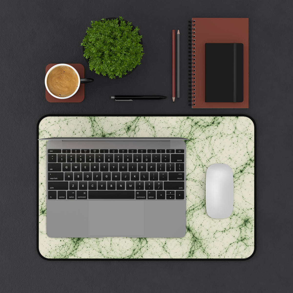 Neon Mycelium - Matcha Latte Desk Mat