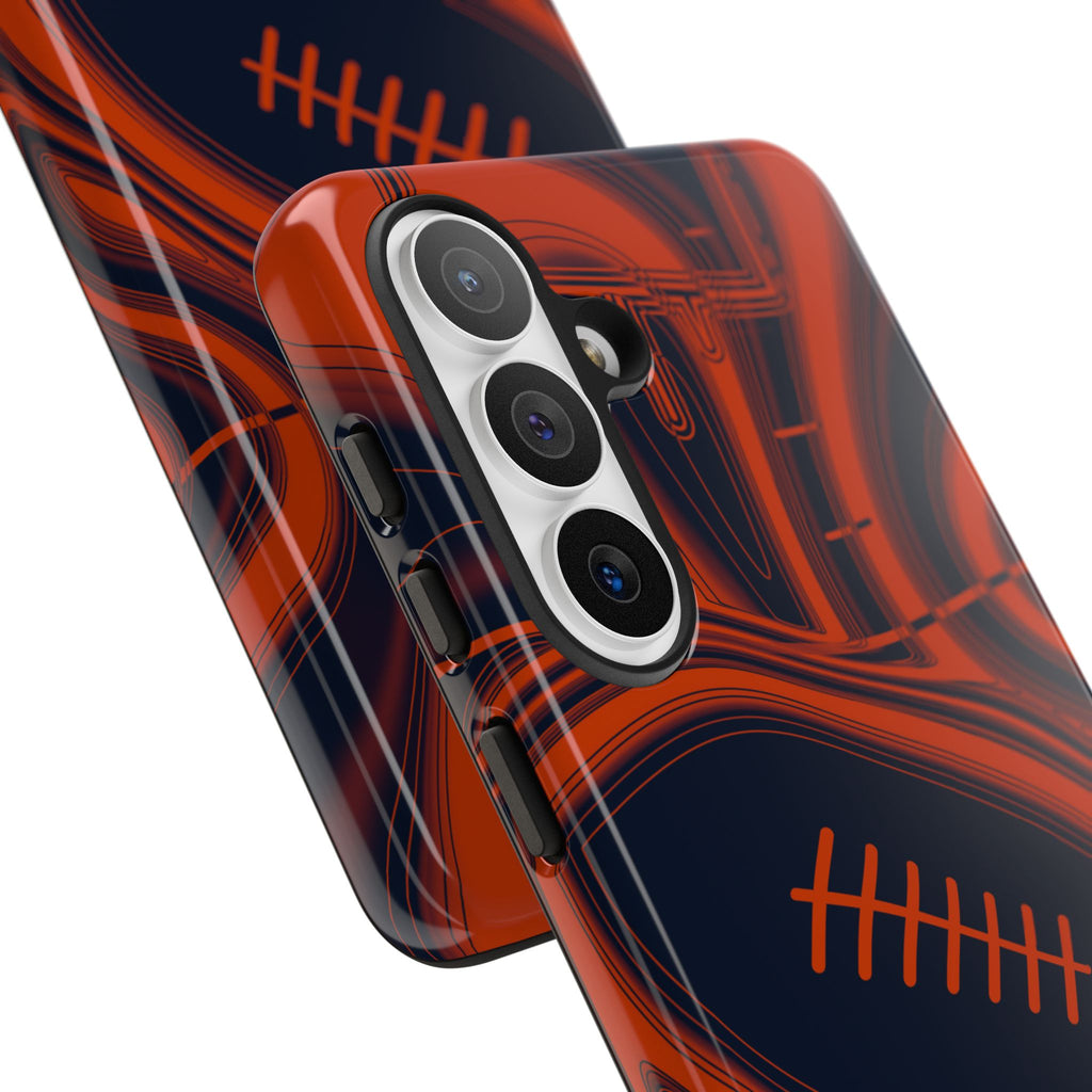 Navy & Orange Trippy Football Phone Case